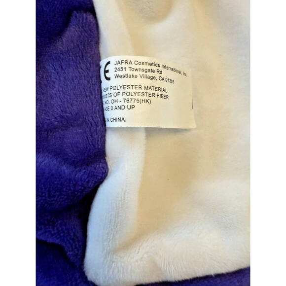 Jafra Lovey Owl Purple Trim Winking Polka Dots Security Blanket 13 x 13 - Picture 6 of 8